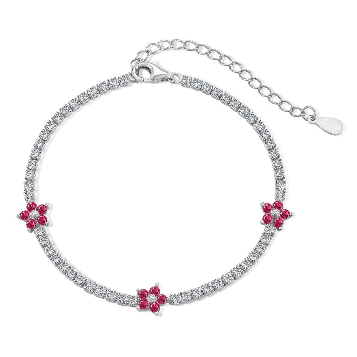 S925 Silver Bloom Tennis Bracelet