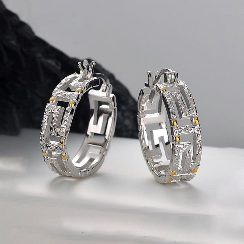 S925 Silver Golden Petal Earrings