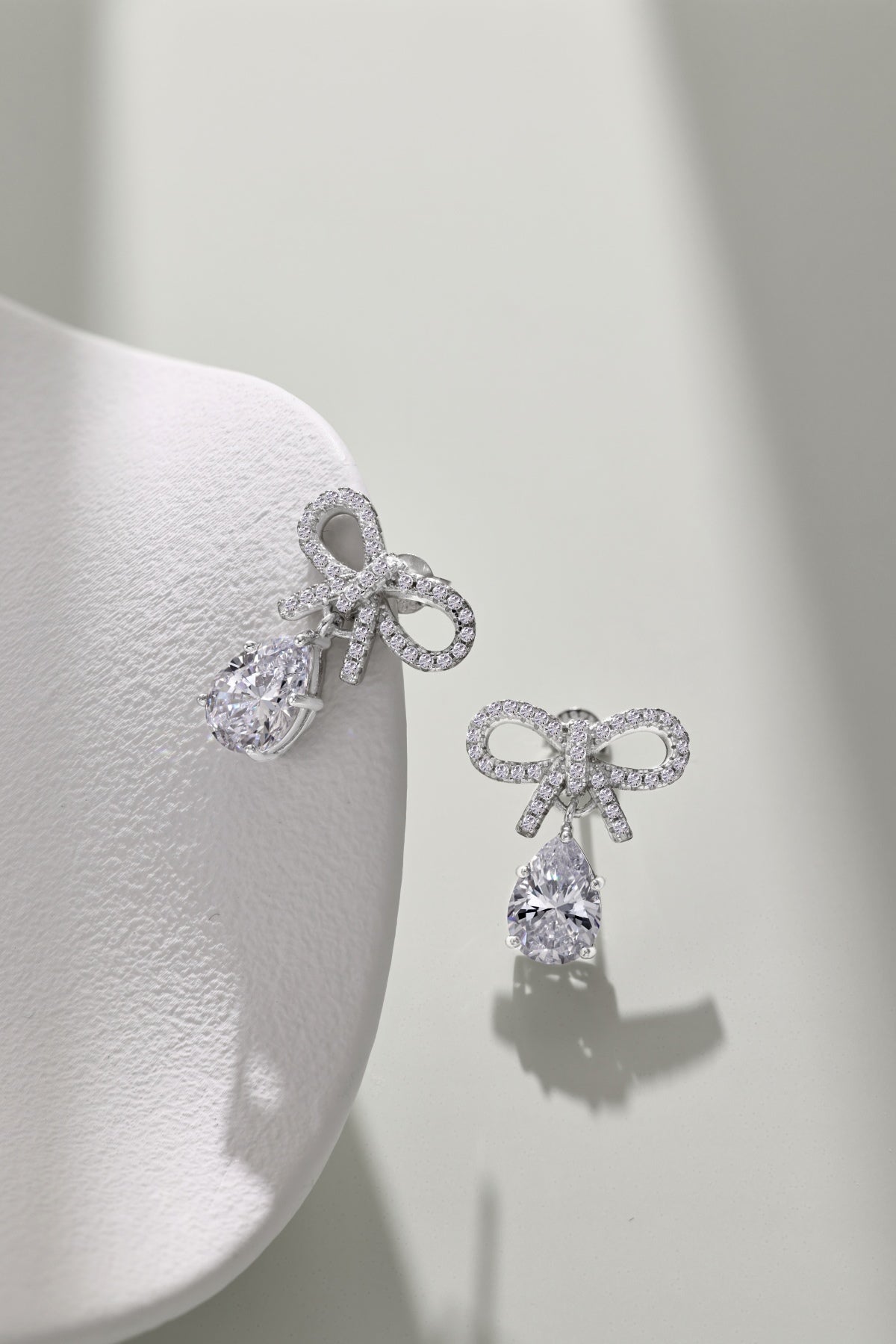 S925 Silver Bow Drop Earrings