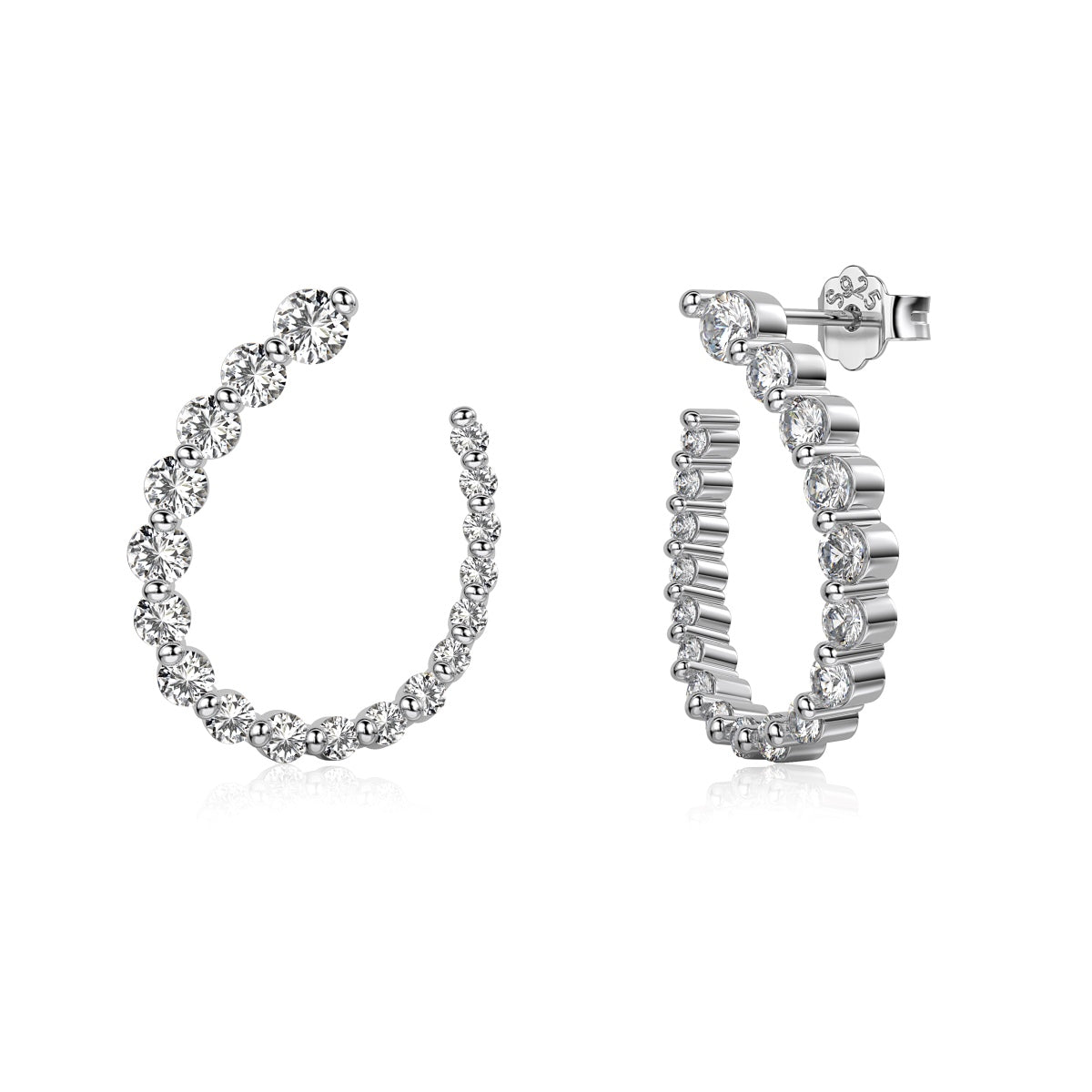 S925 Silver Twinkling Hoop Earrings