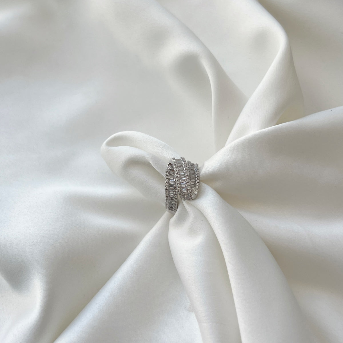 S925 Double Layer Moissanite Ring