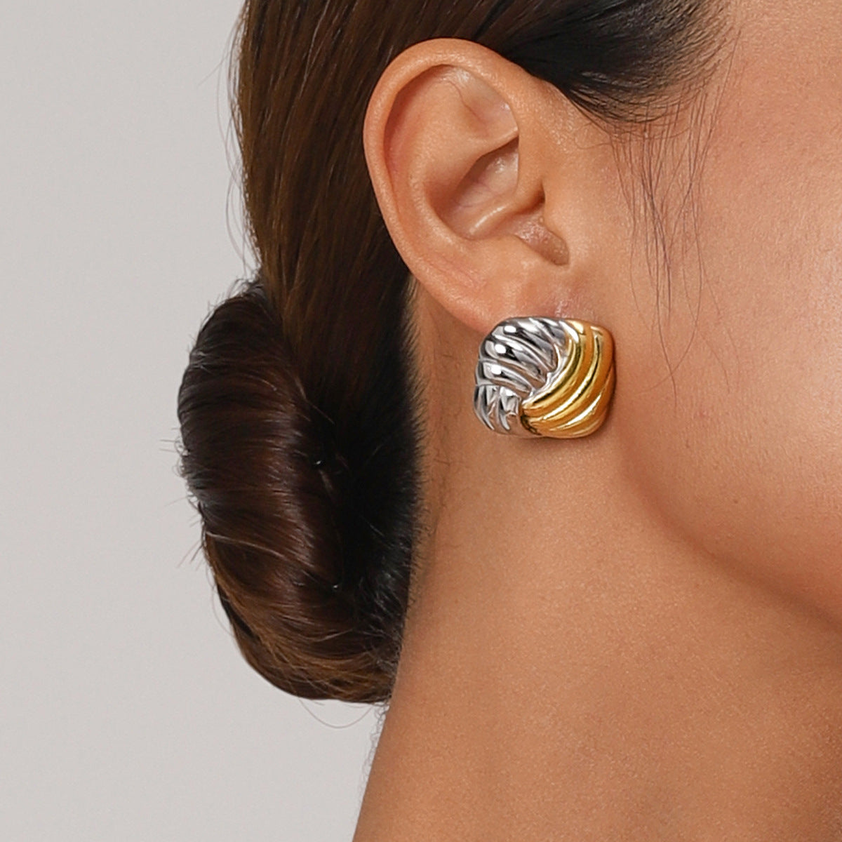 Gold & Silver Twist Earrings