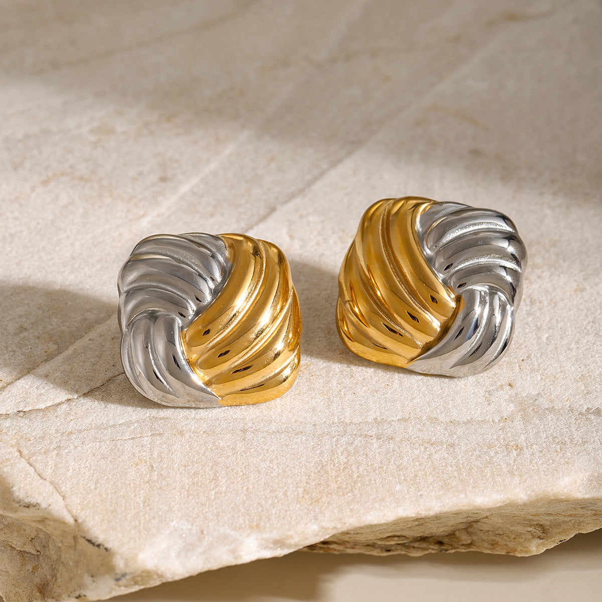 Gold & Silver Twist Earrings