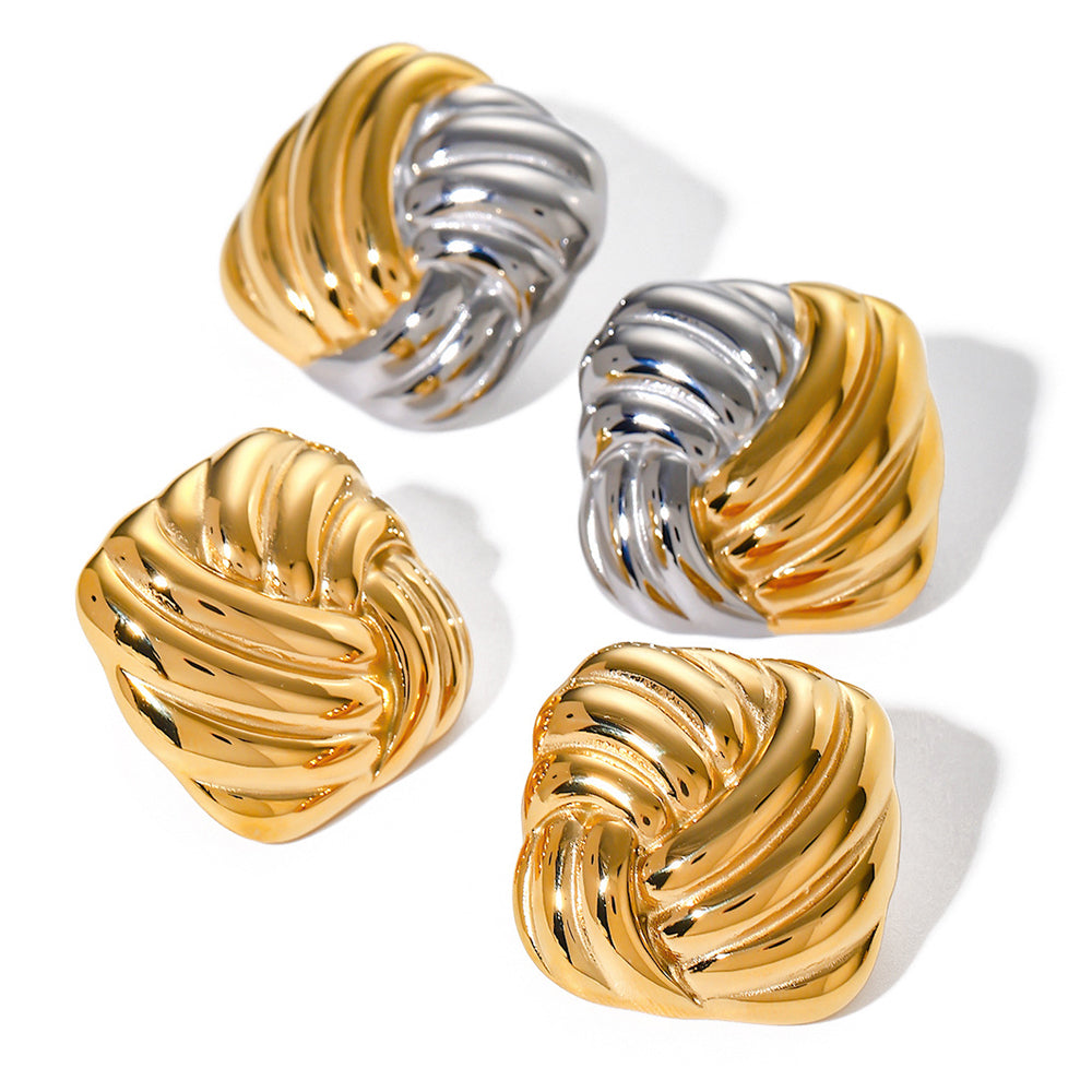 Gold & Silver Twist Earrings