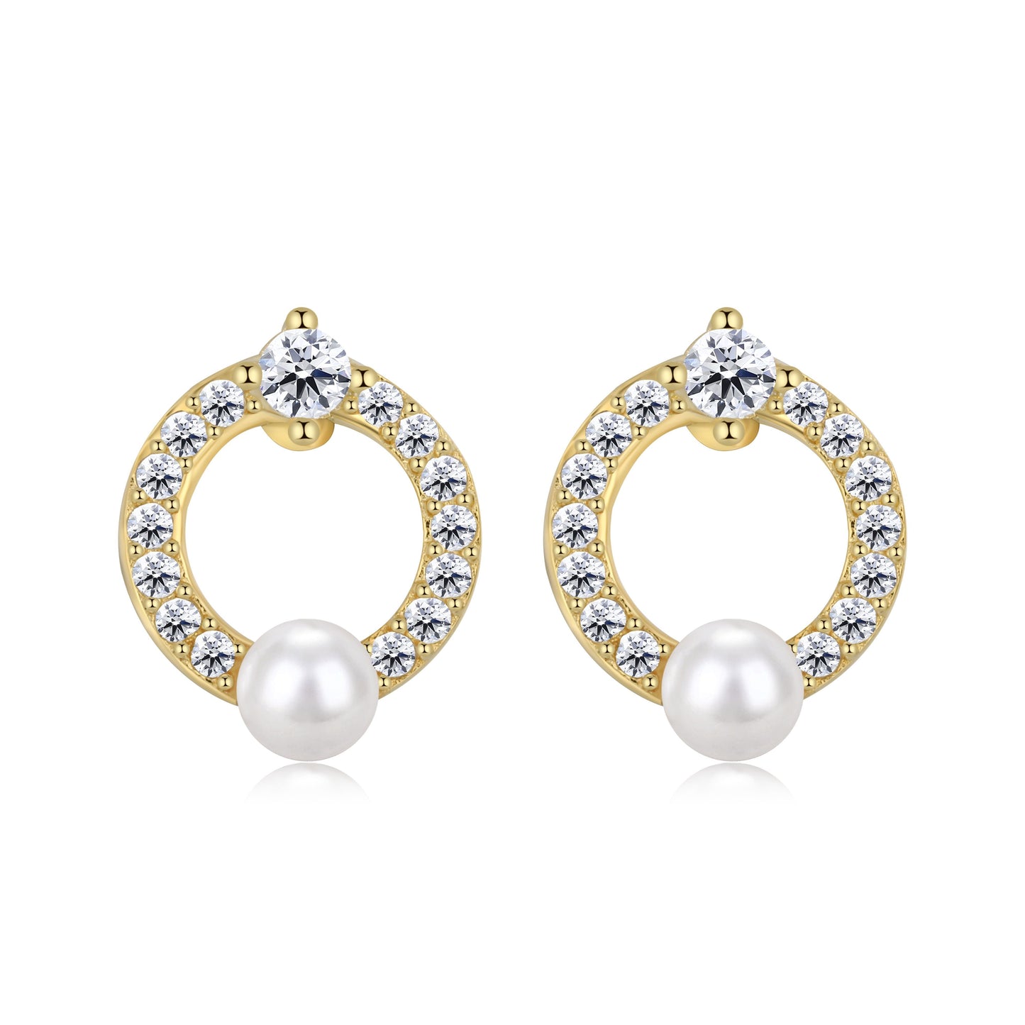 Luminous Circle Pearl Studs