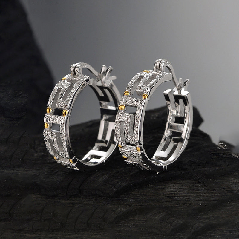 S925 Silver Golden Petal Earrings