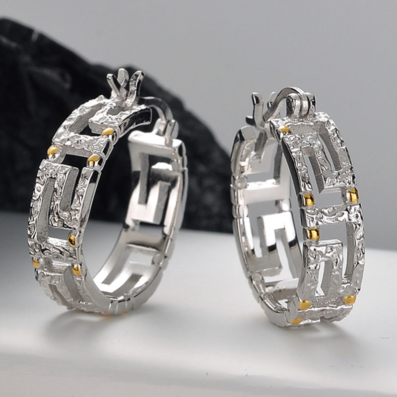 S925 Silver Golden Petal Earrings