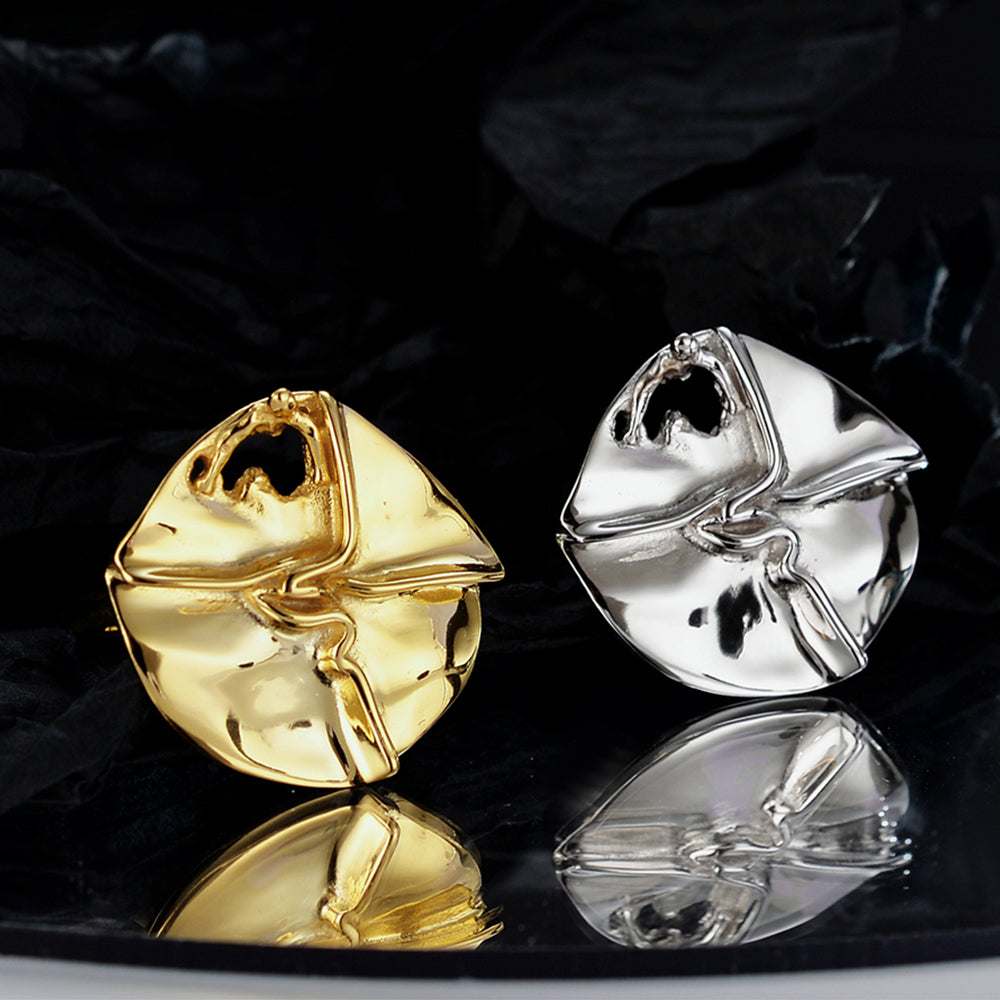 18K Gold-Plated and Rhodium-Plated Irregular Cross Ring-Adjustable Size