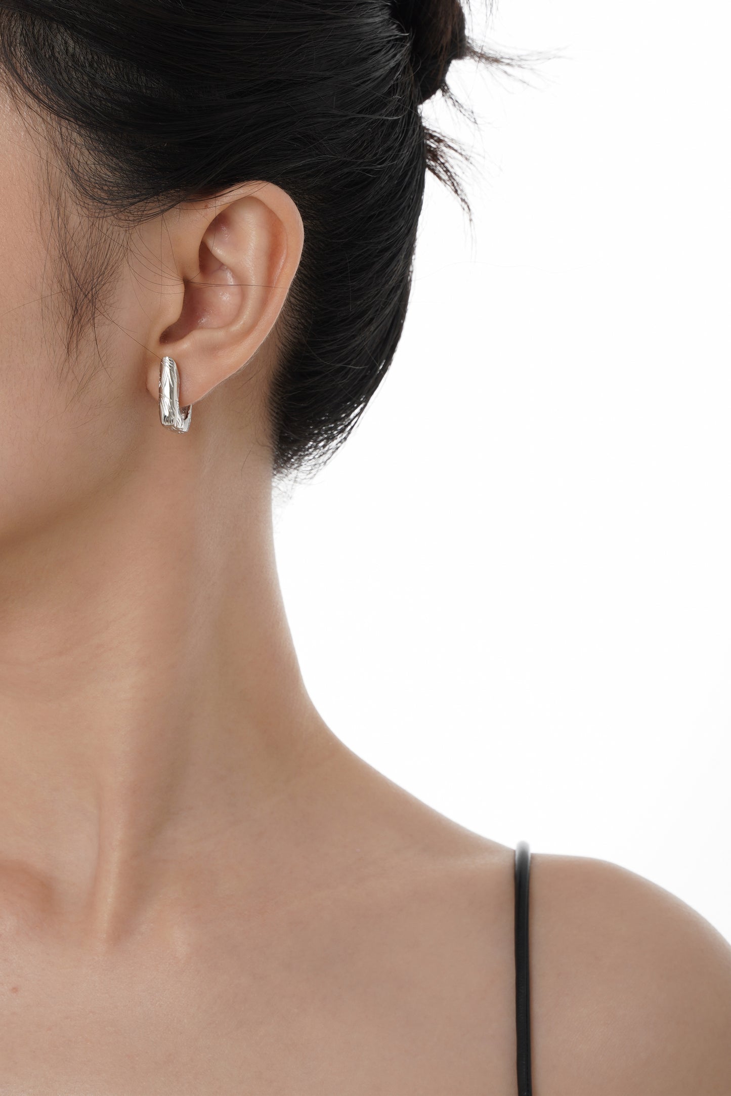 Sterling Silver Irregular Crack Texture Earrings