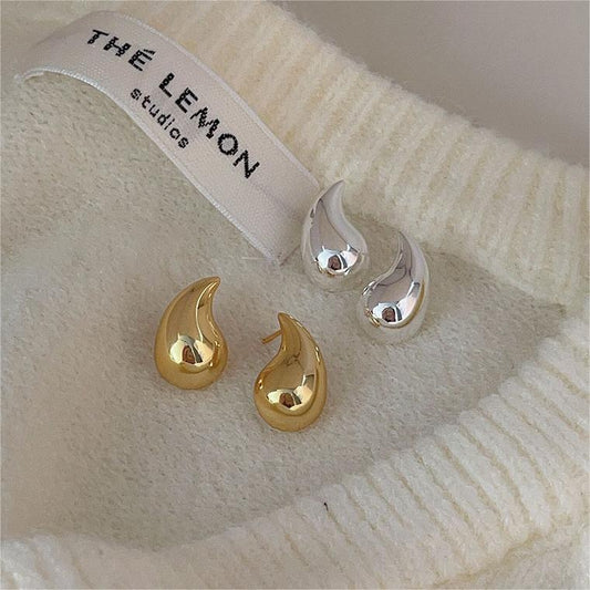 18k Gold-Plated and Silver Plated Teardrop Earrings