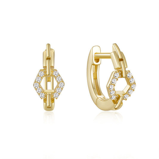 18k Gold-Plated Round Hollow Earrings