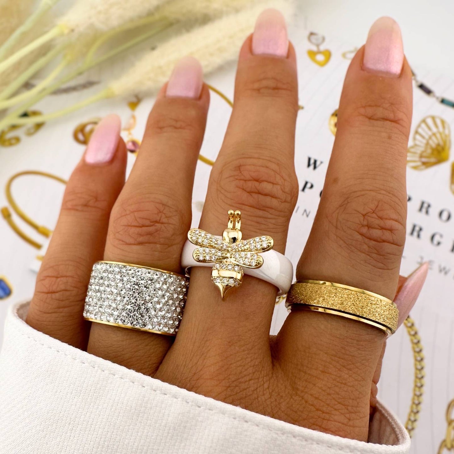 Golden Pave Ring