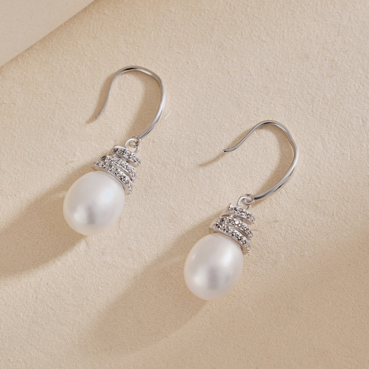 Elysian Swirl Pearl Drop Earrings