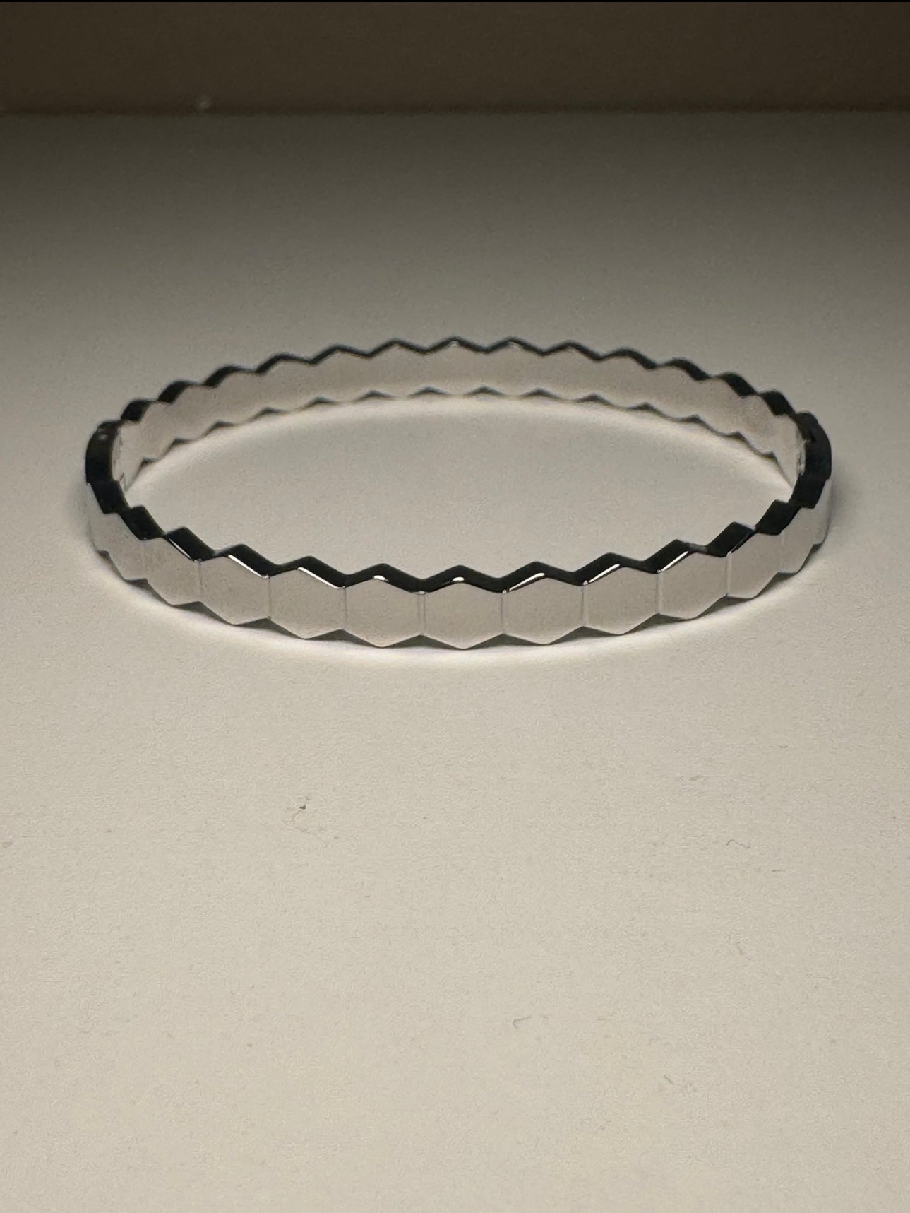 Honeycomb Silver Bangle