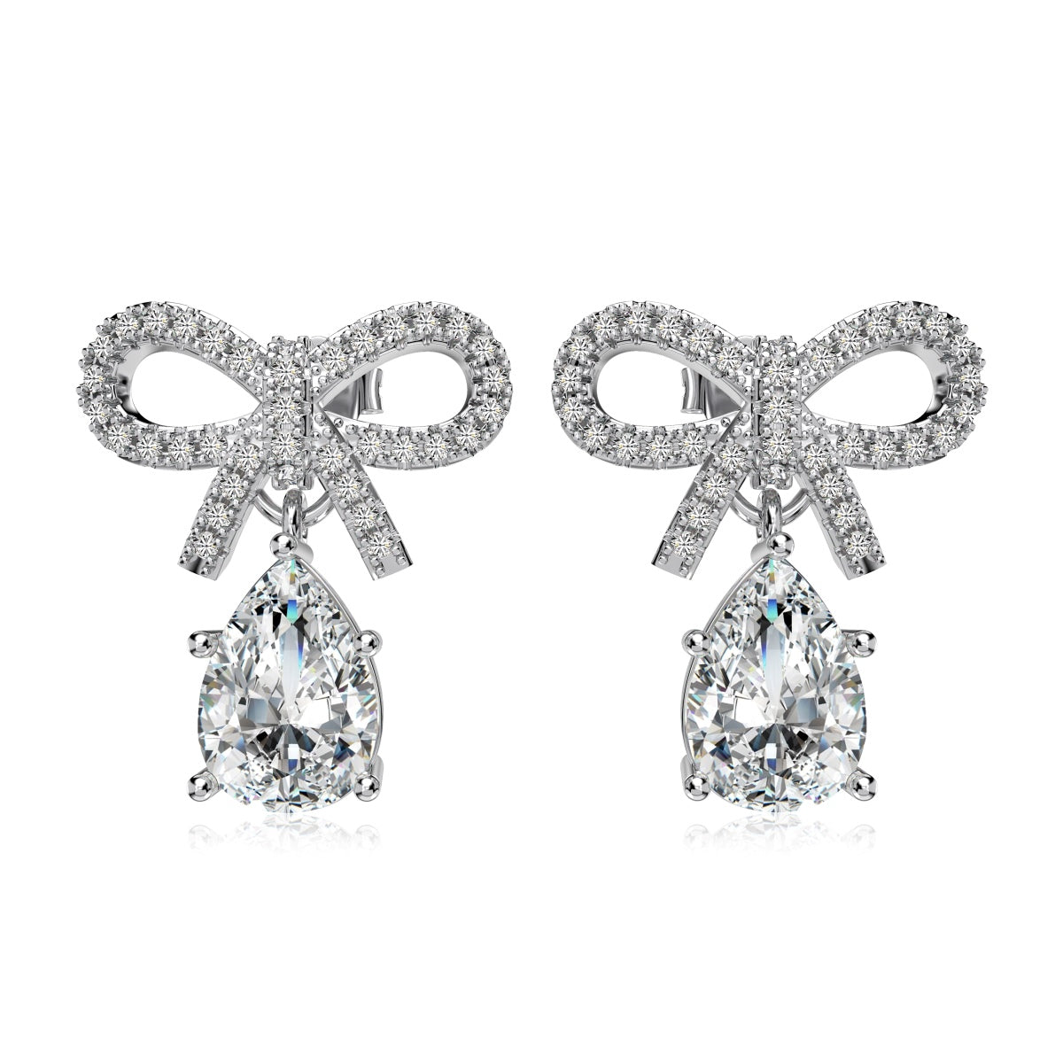 S925 Silver Bow Drop Earrings