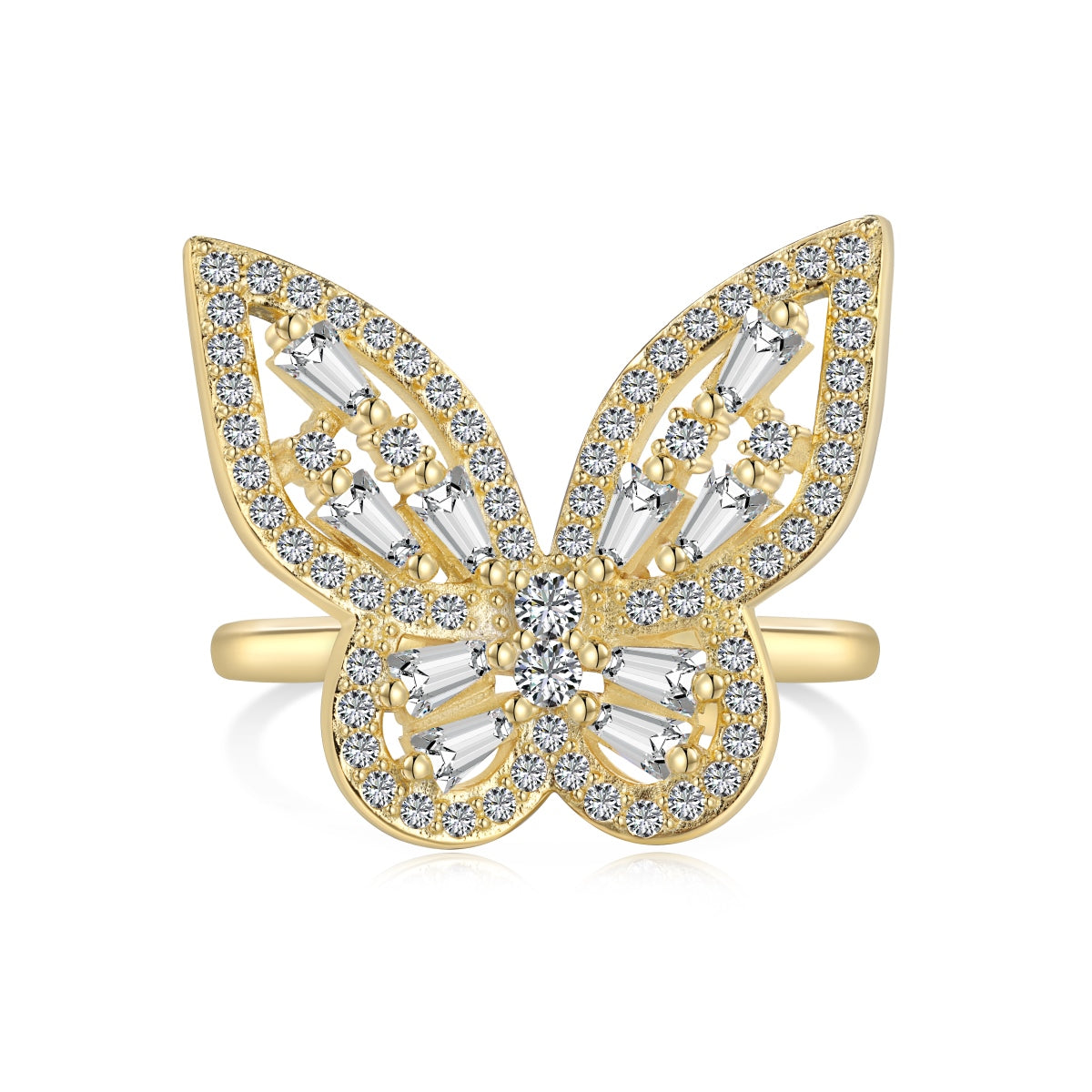 S925 Silver 18k gold-plated Butterfly Motif ring