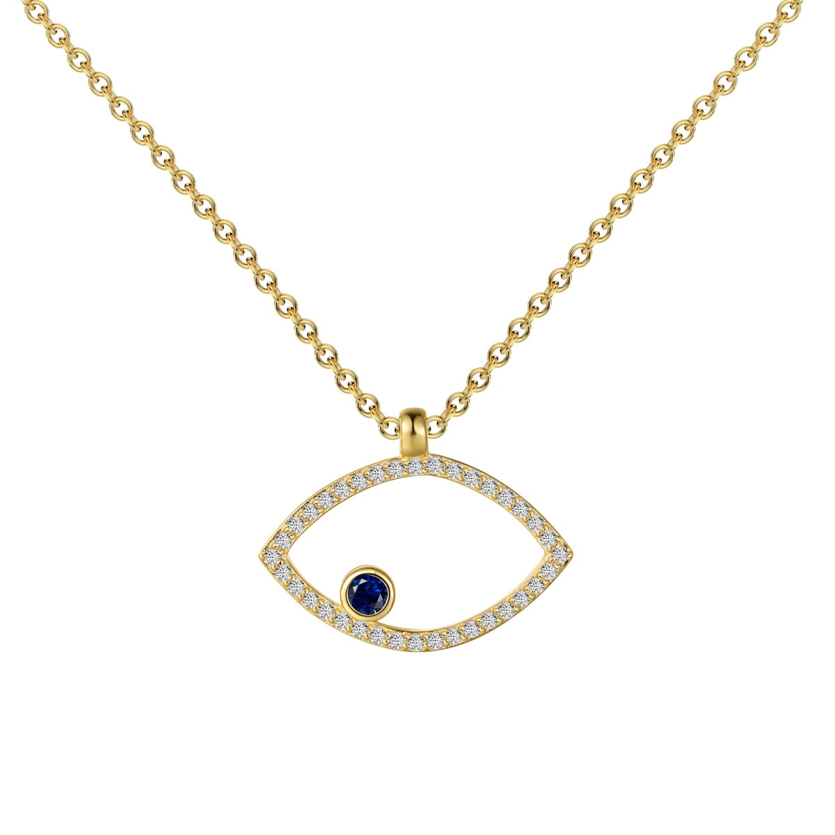 Sapphire Evil Eye Protection Necklace