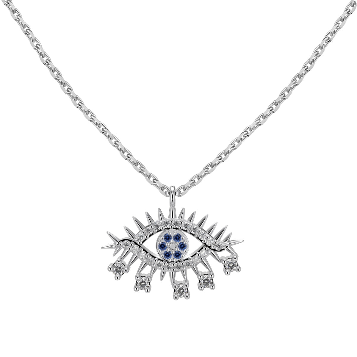 S925 Rhodium-Plated Gaze Necklace