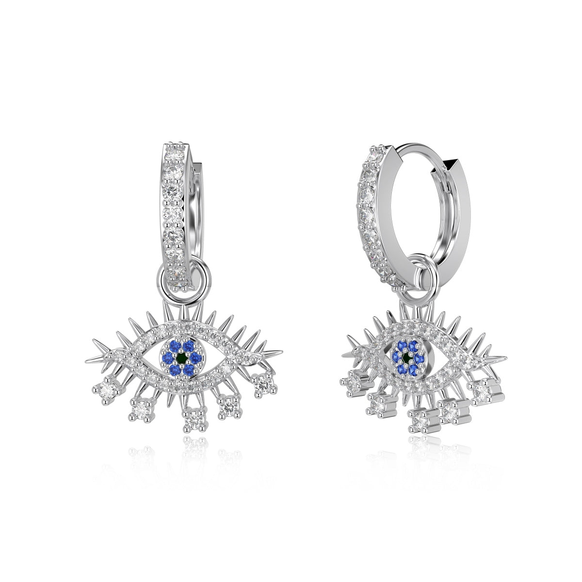 S925 Rhodium-Plated Gaze Earrings