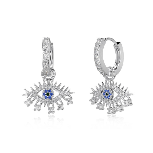 S925 Rhodium-Plated Gaze Earrings