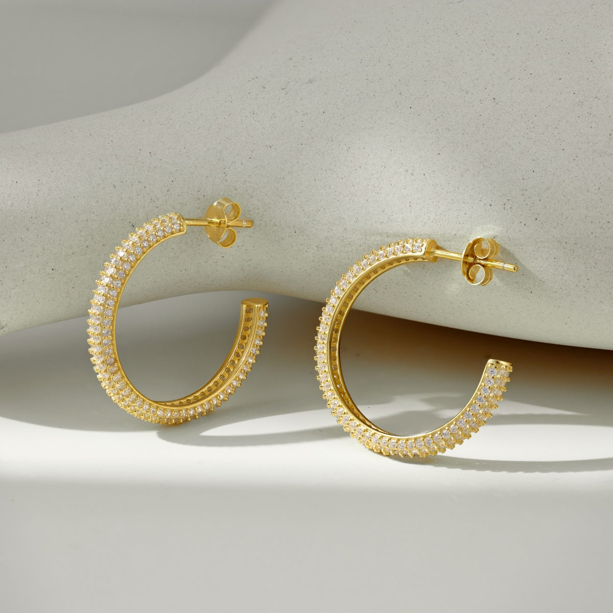 S925 Gold-Plated 20MM Hoop Earrings