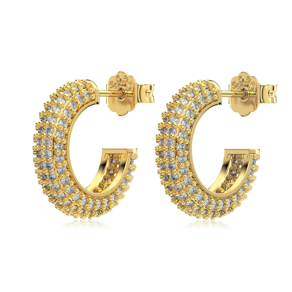 S925 Gold-Plated 9MM Hoop Earrings