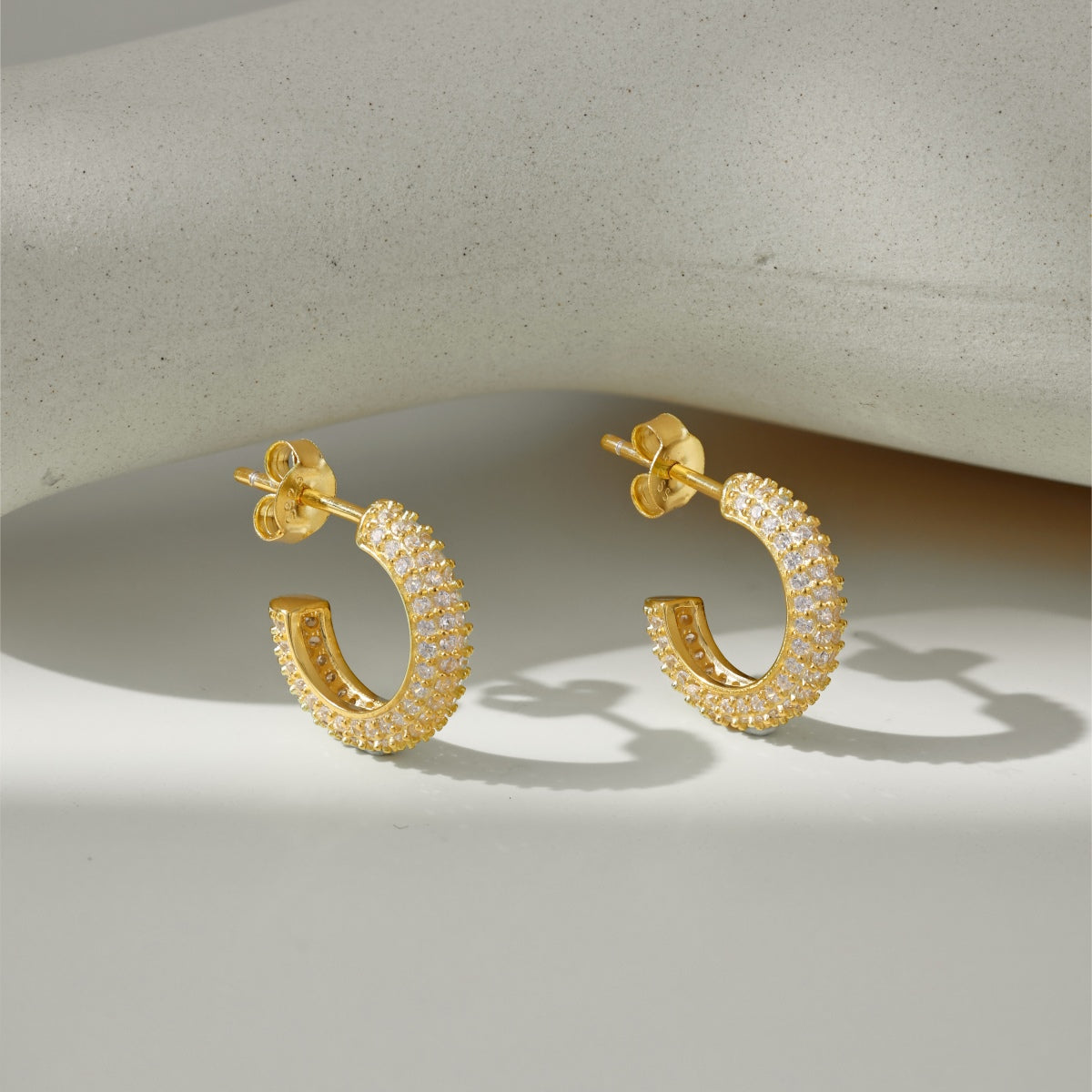 S925 Gold-Plated 9MM Hoop Earrings