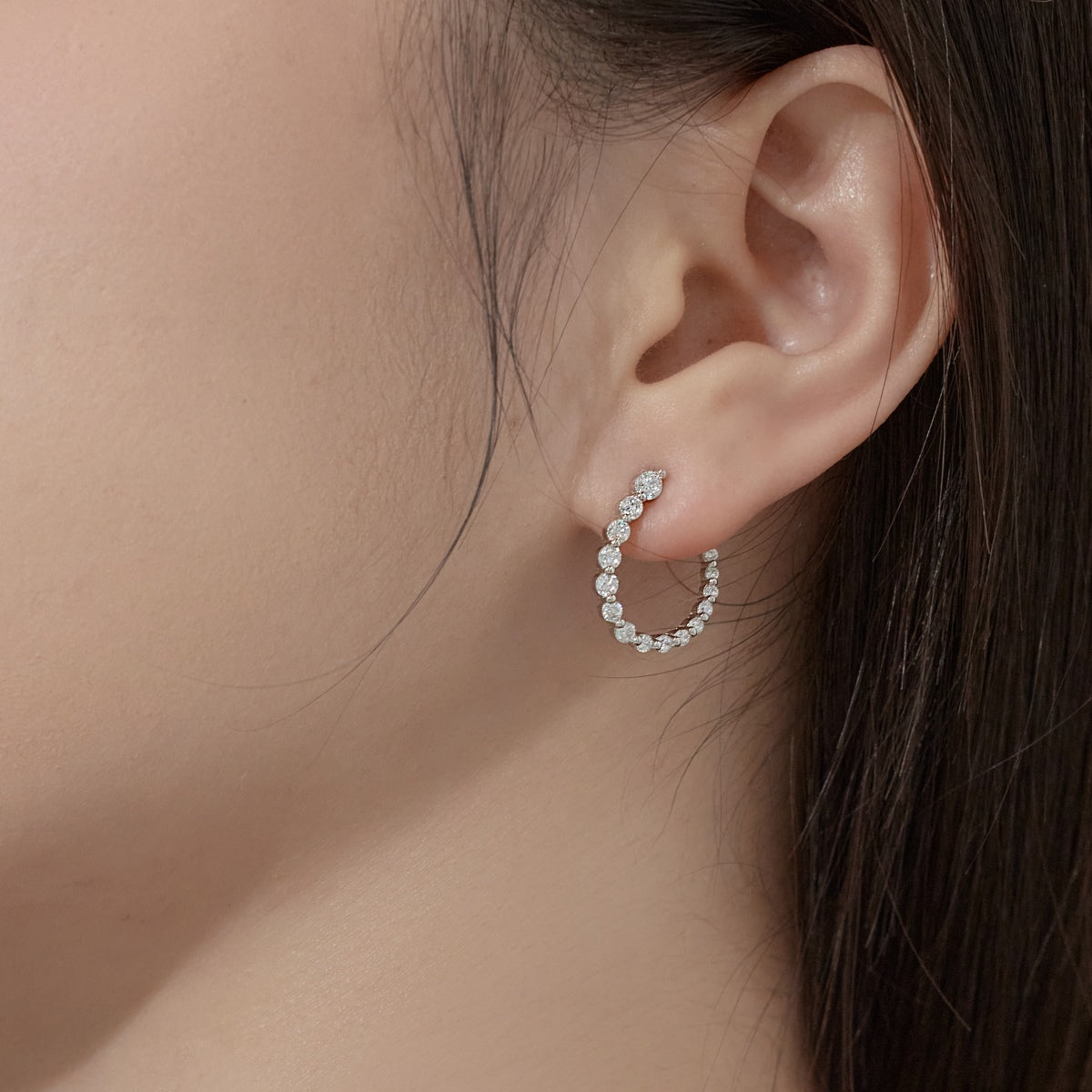 S925 Silver Twinkling Hoop Earrings