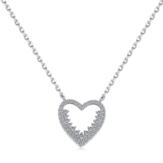 S925 Silver Open Heart Necklace