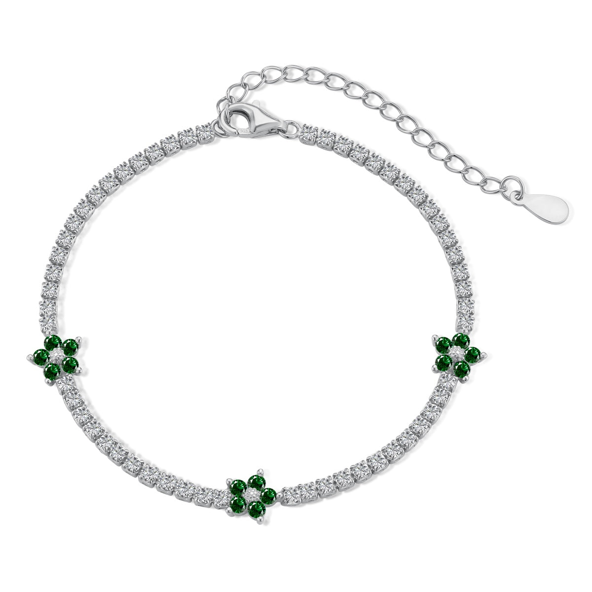 S925 Silver Bloom Tennis Bracelet