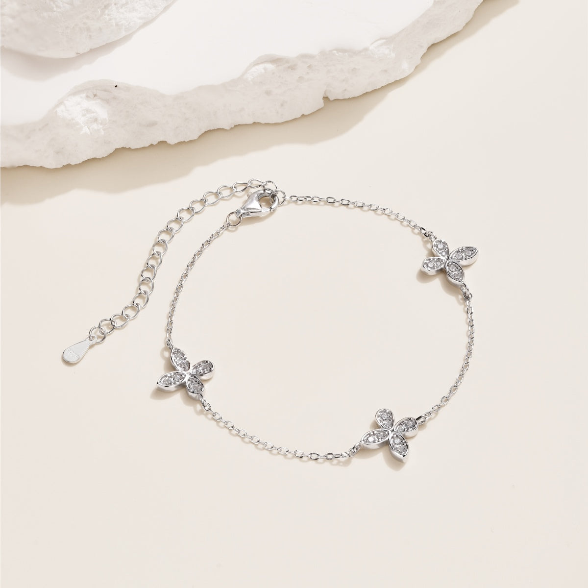 Silver Blossom Charm Bracelet