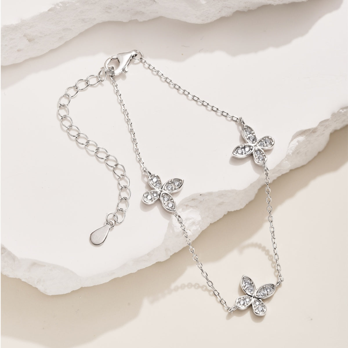 Silver Blossom Charm Bracelet