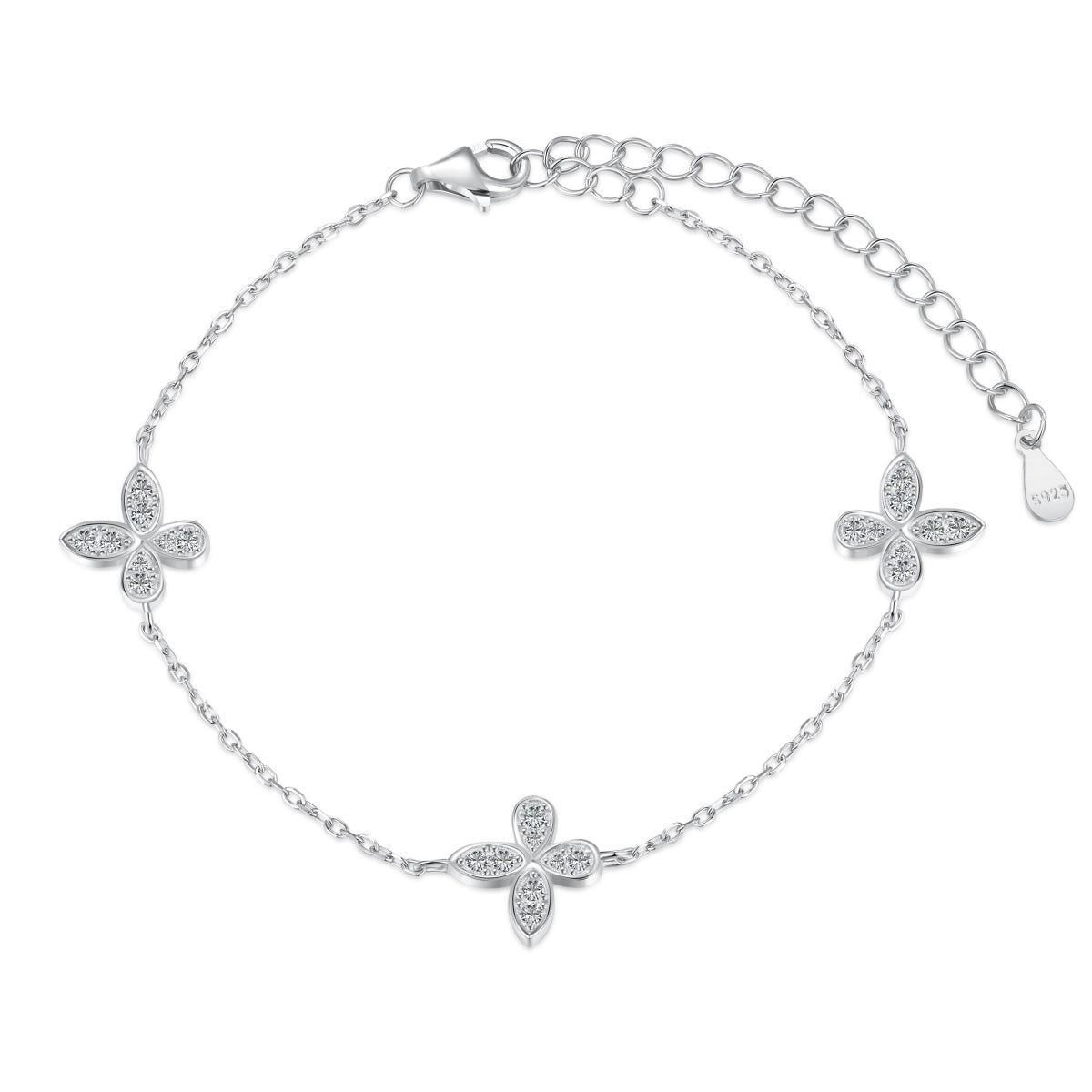 Silver Blossom Charm Bracelet