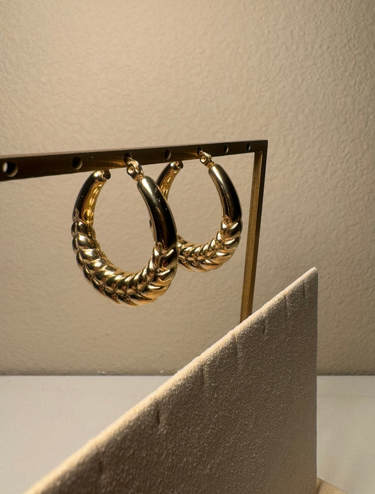 Golden Braid Hoops